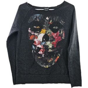Misfits Pullover Sweatshirt Junior Womens Small Band Merch Punk Grey Scoop Neck